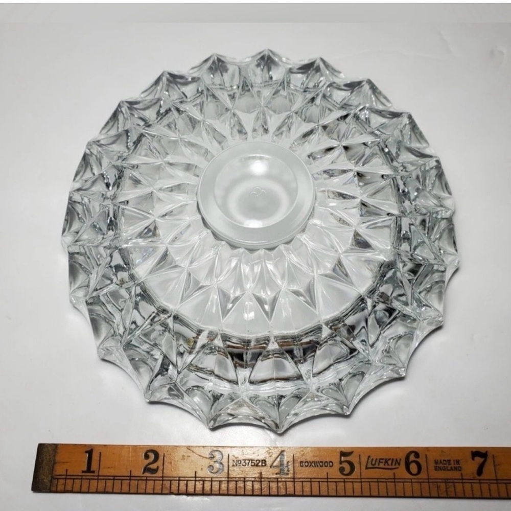 Vintage Heavy Cut Crystal Ashtray Catchall Bowl Retro Mid Century Decor - Picture 9 of 10